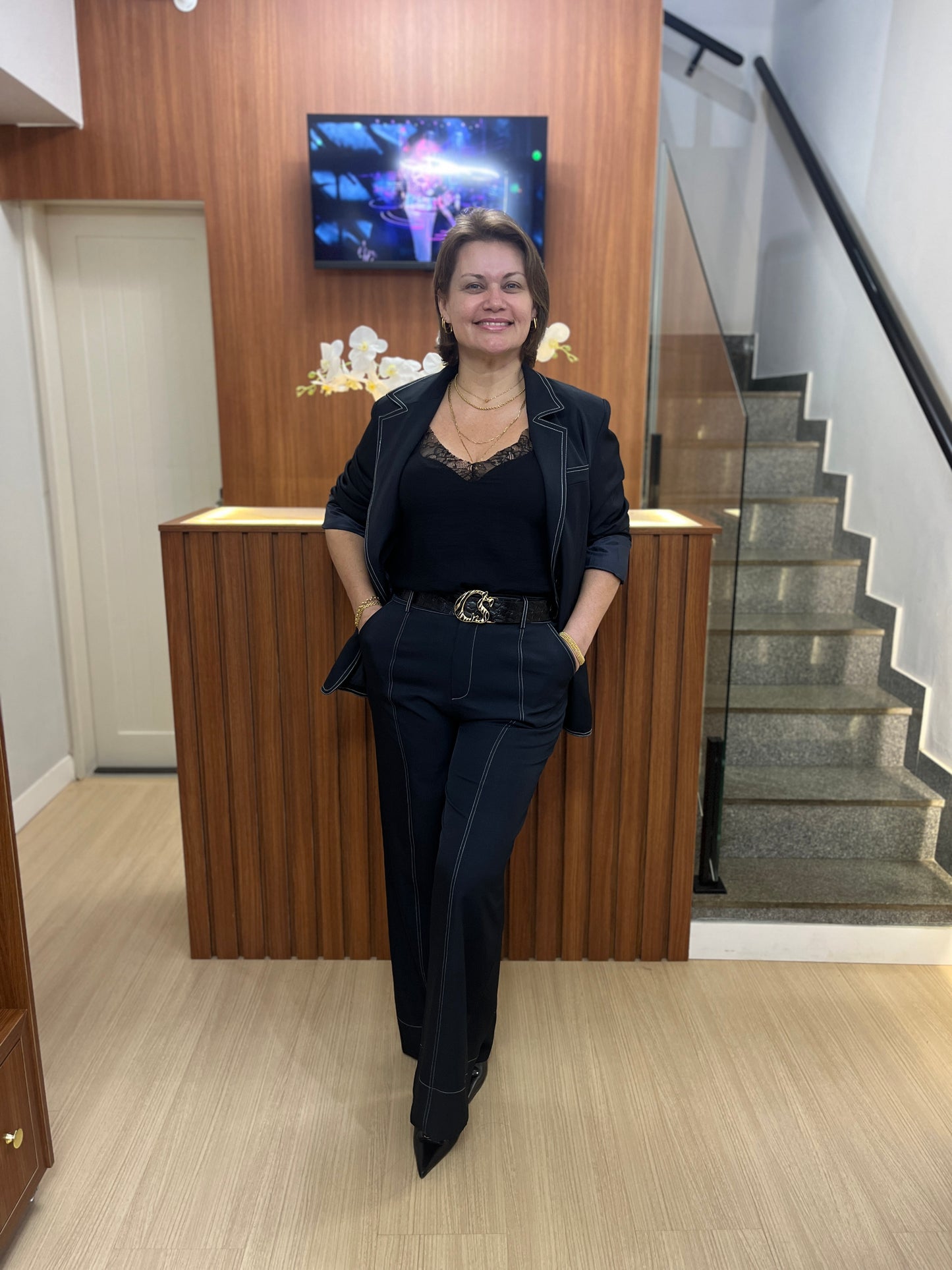 Calça Alfaiataria com pesponto