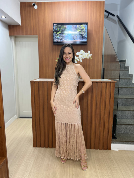 Vestido Tricot com franja