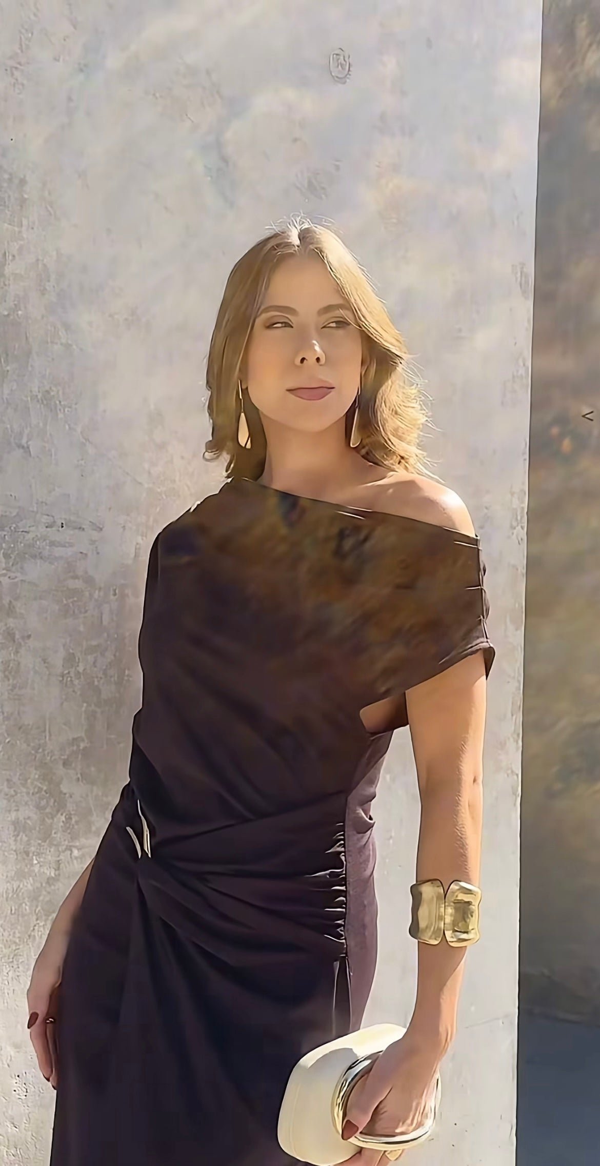 Vestido Longo em Jersey com fivela cintura