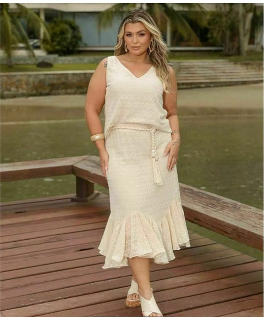 Regata chiffon texturizada
