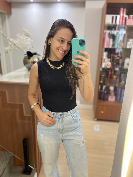 Blusa Regata Canelada Feminina