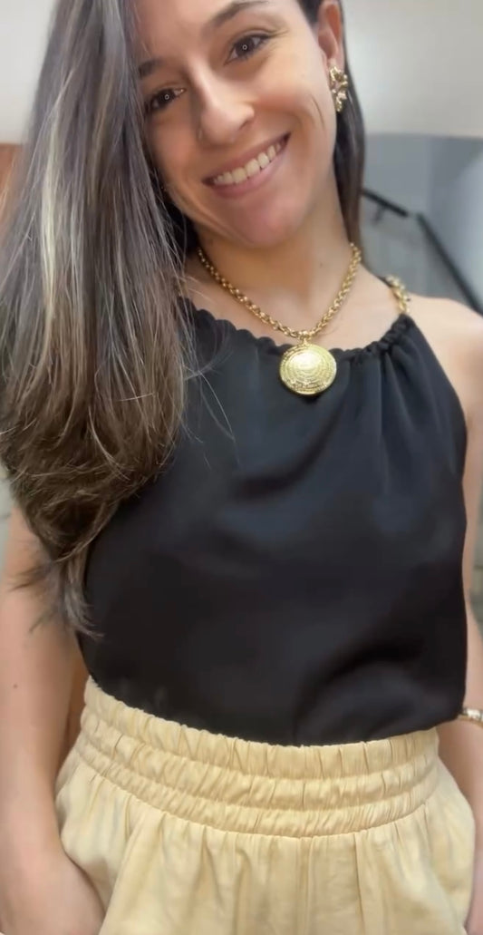 Blusa regata com corrente