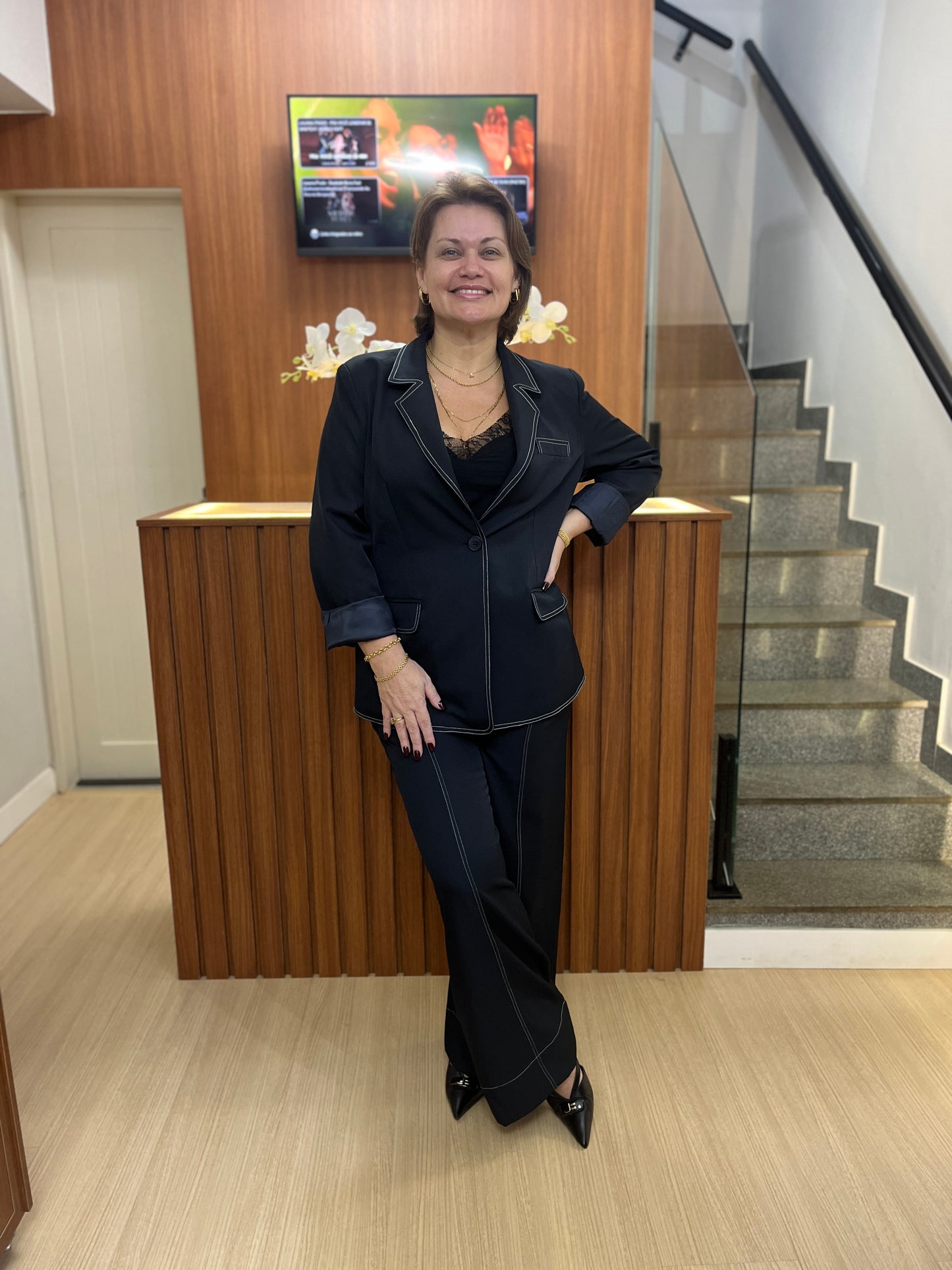 Calça Alfaiataria com pesponto