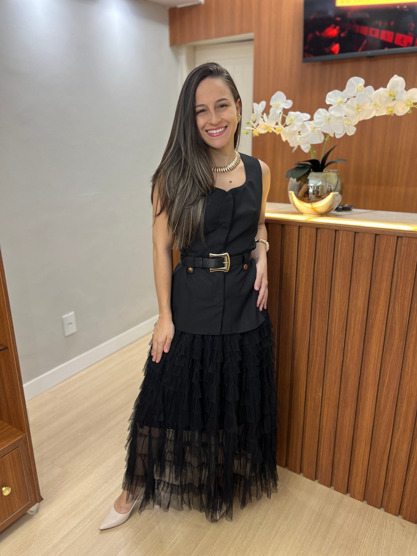 Saia Babados em Tule