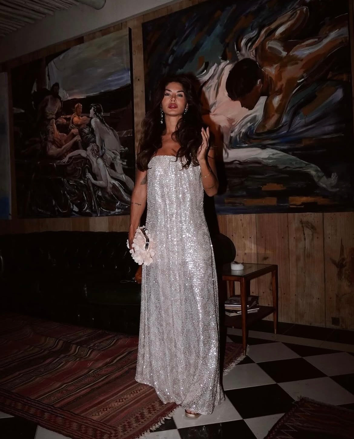 Vestido Paetê dourado