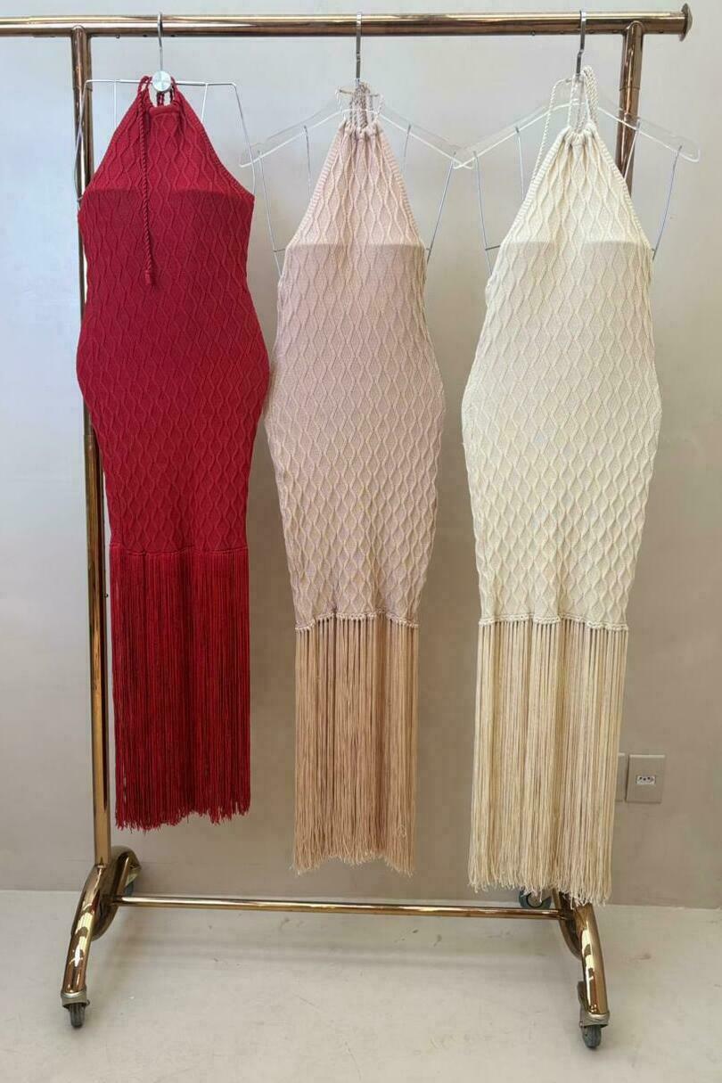 Vestido Tricot com franja