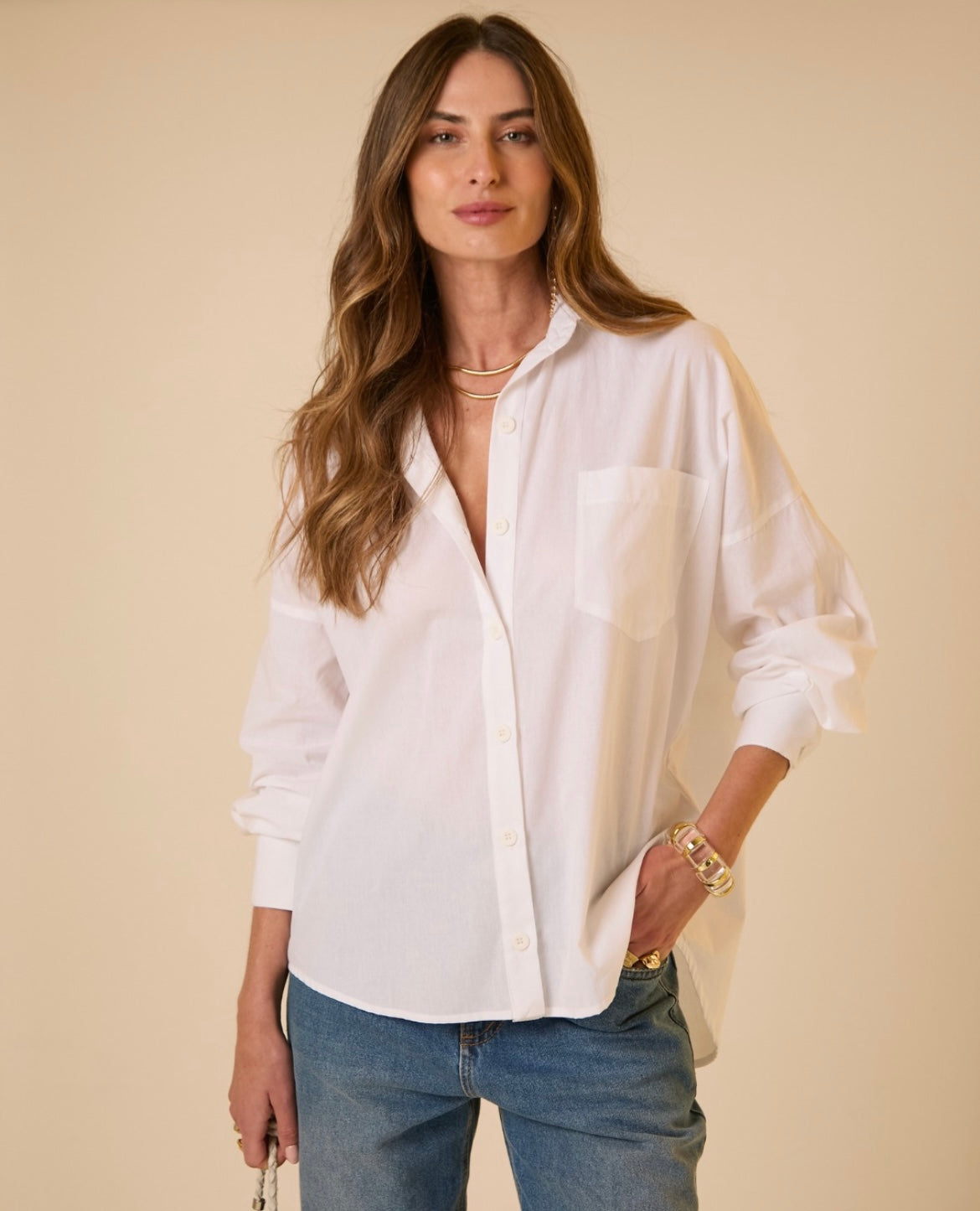 Camisa social oversize