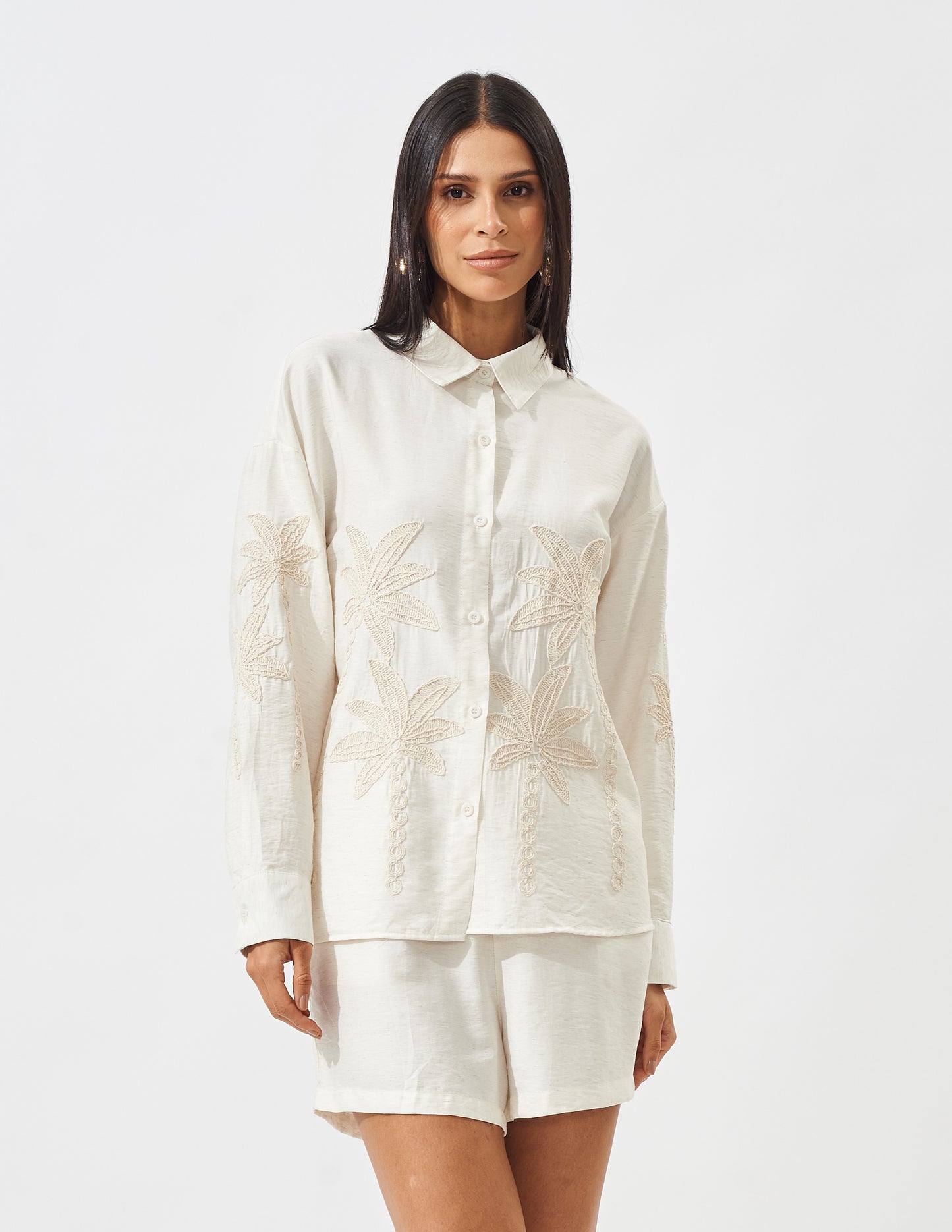Camisa Bordada coqueiros