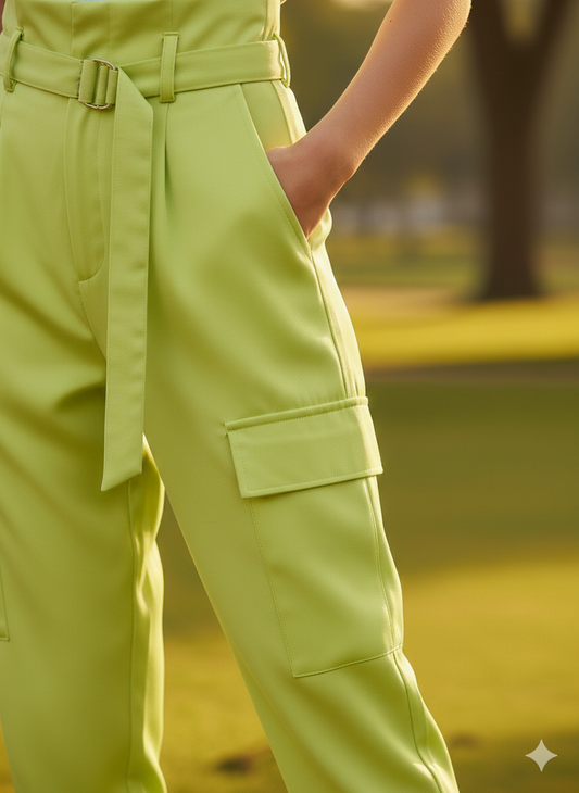 Calça Cargo Bolsos Martingale Argola