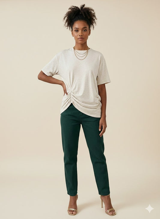 Blusa Malha com Pregas Feminina