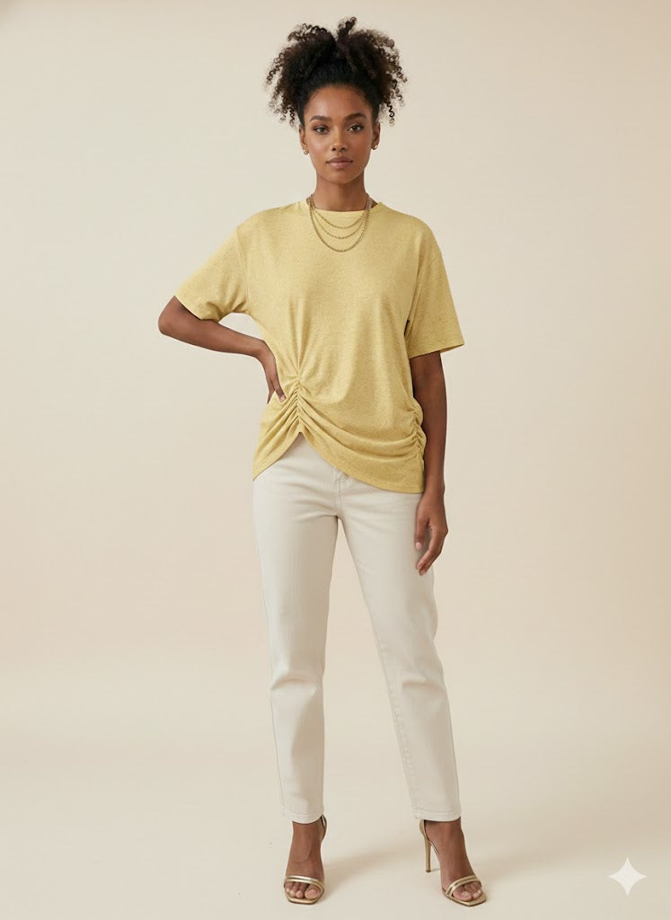 Blusa Malha com Pregas Feminina