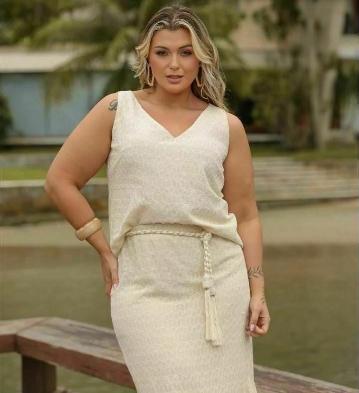 Regata chiffon texturizada