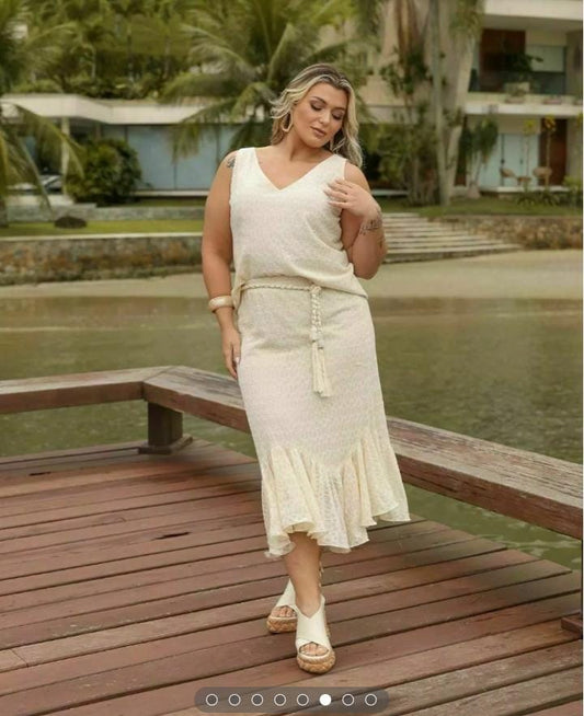 Regata chiffon texturizada