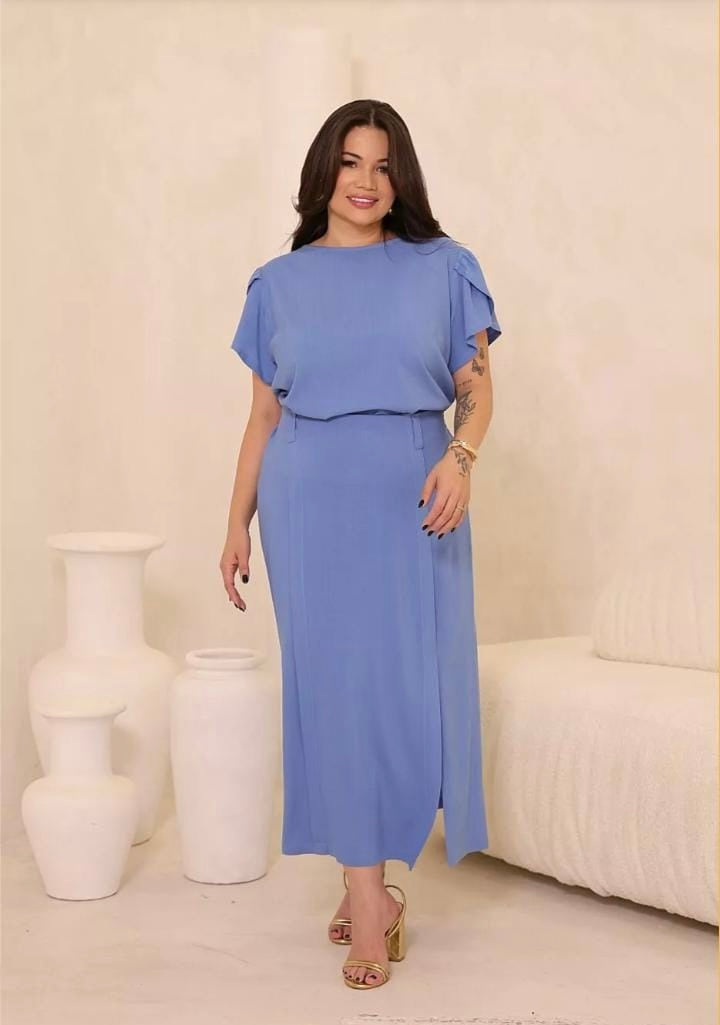 Blusa viscose manga tulipa