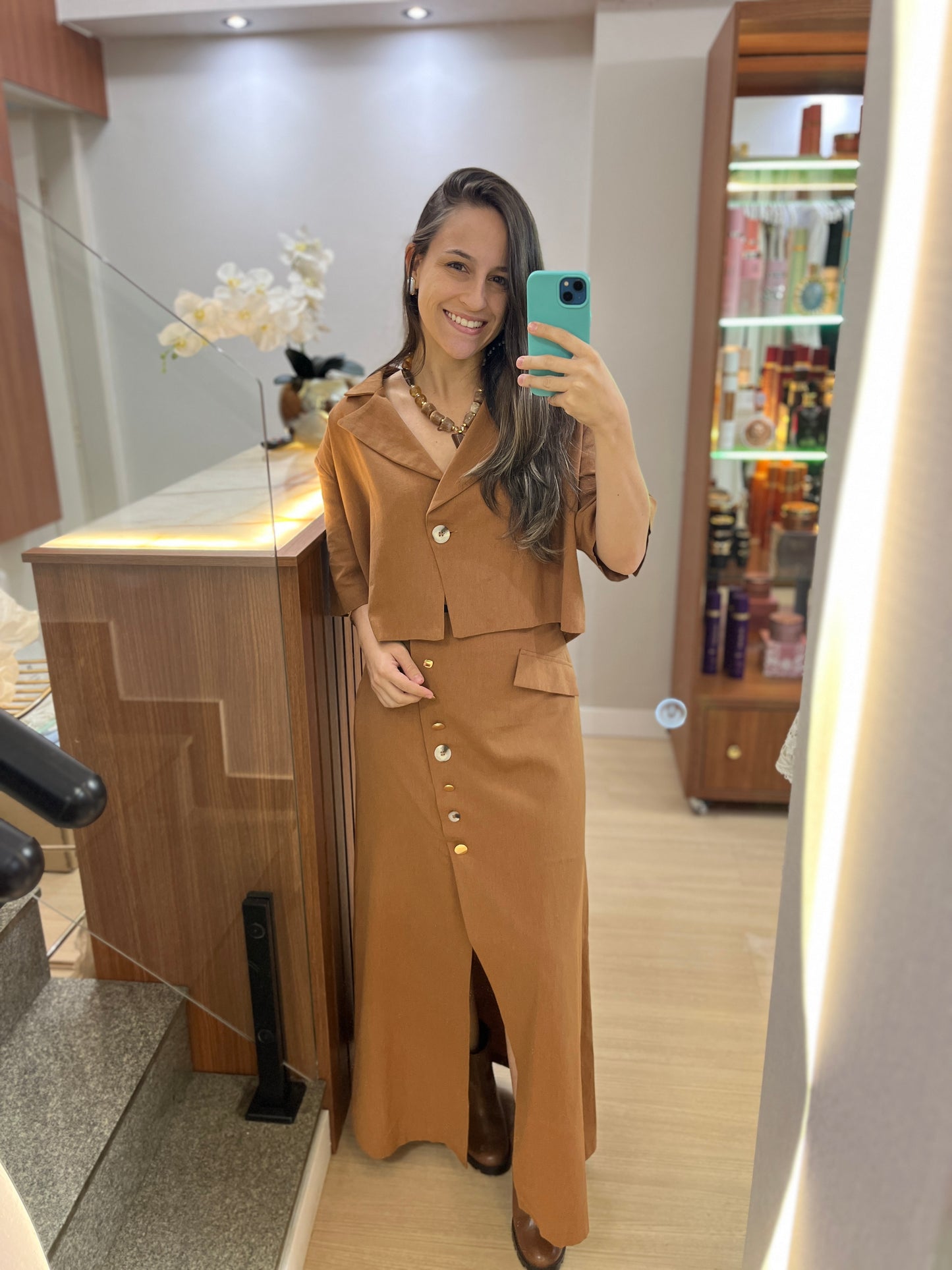Saia Spencer com Botões