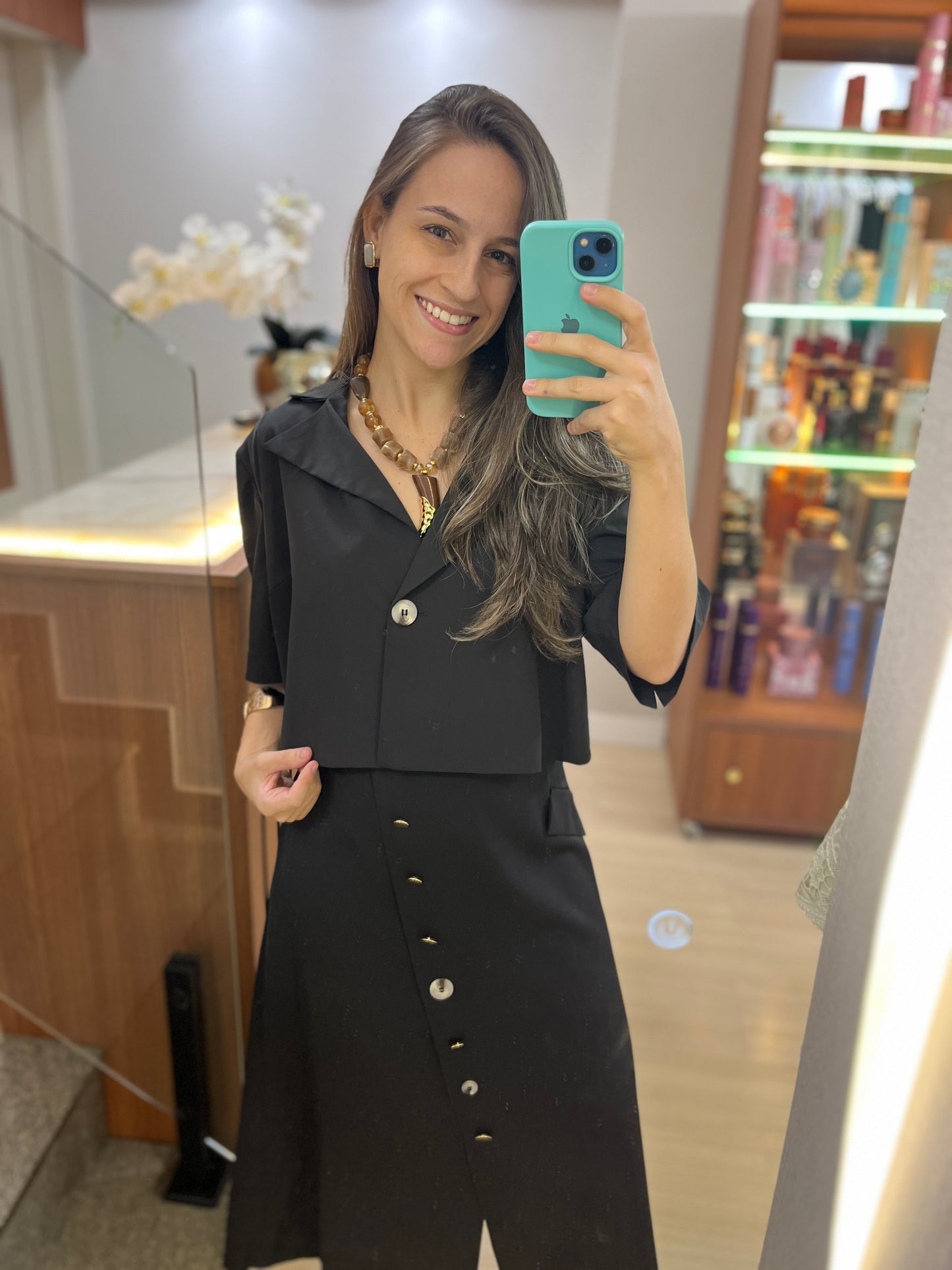Saia Spencer com Botões
