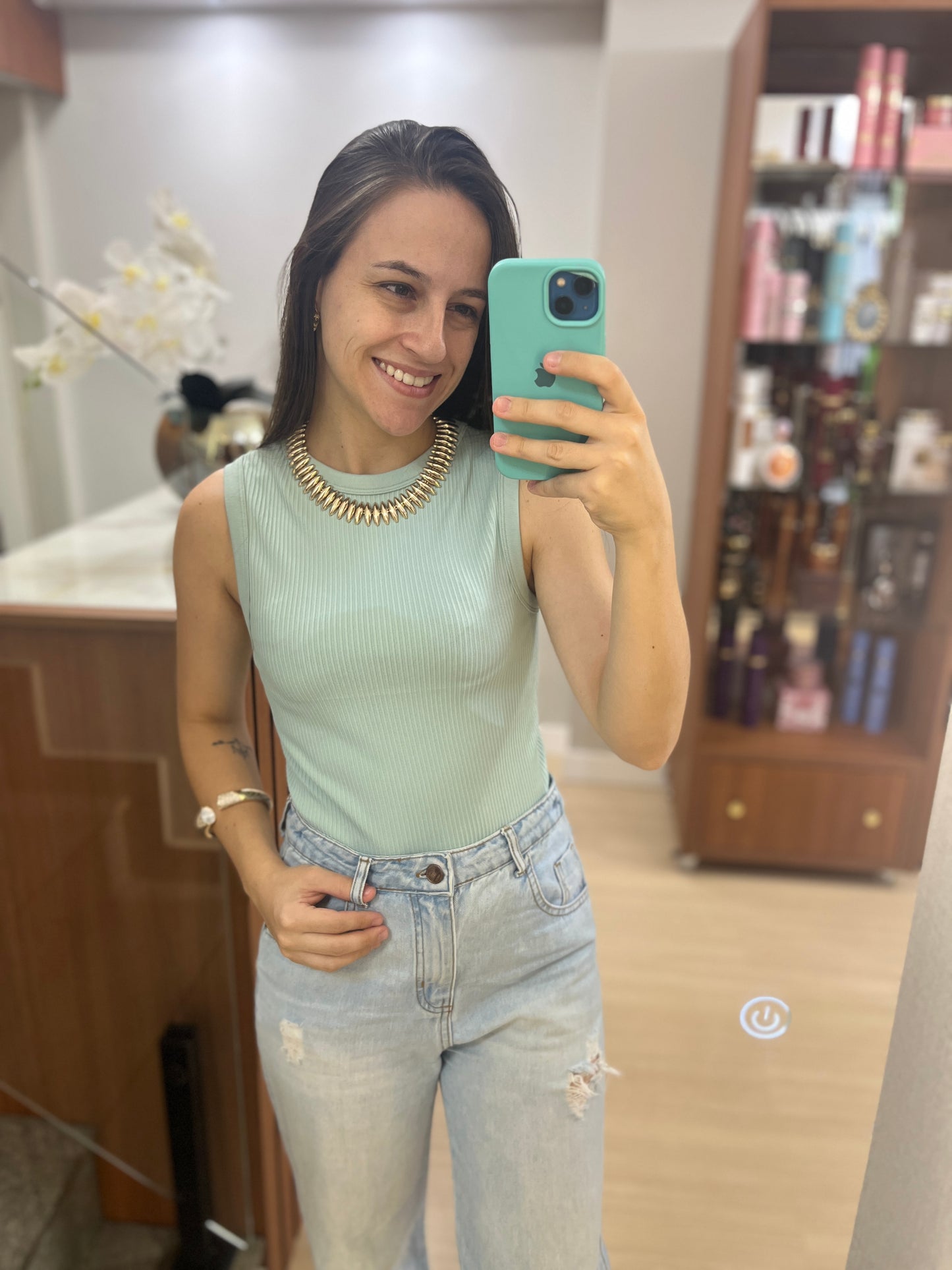 Blusa Regata Canelada Feminina