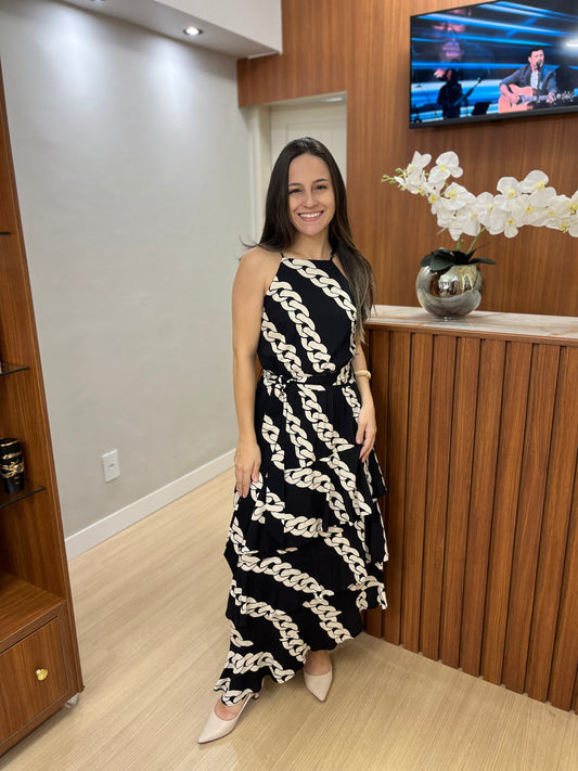 Vestido estampado corrente