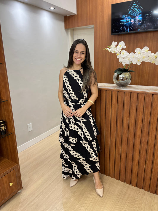 Vestido estampado corrente
